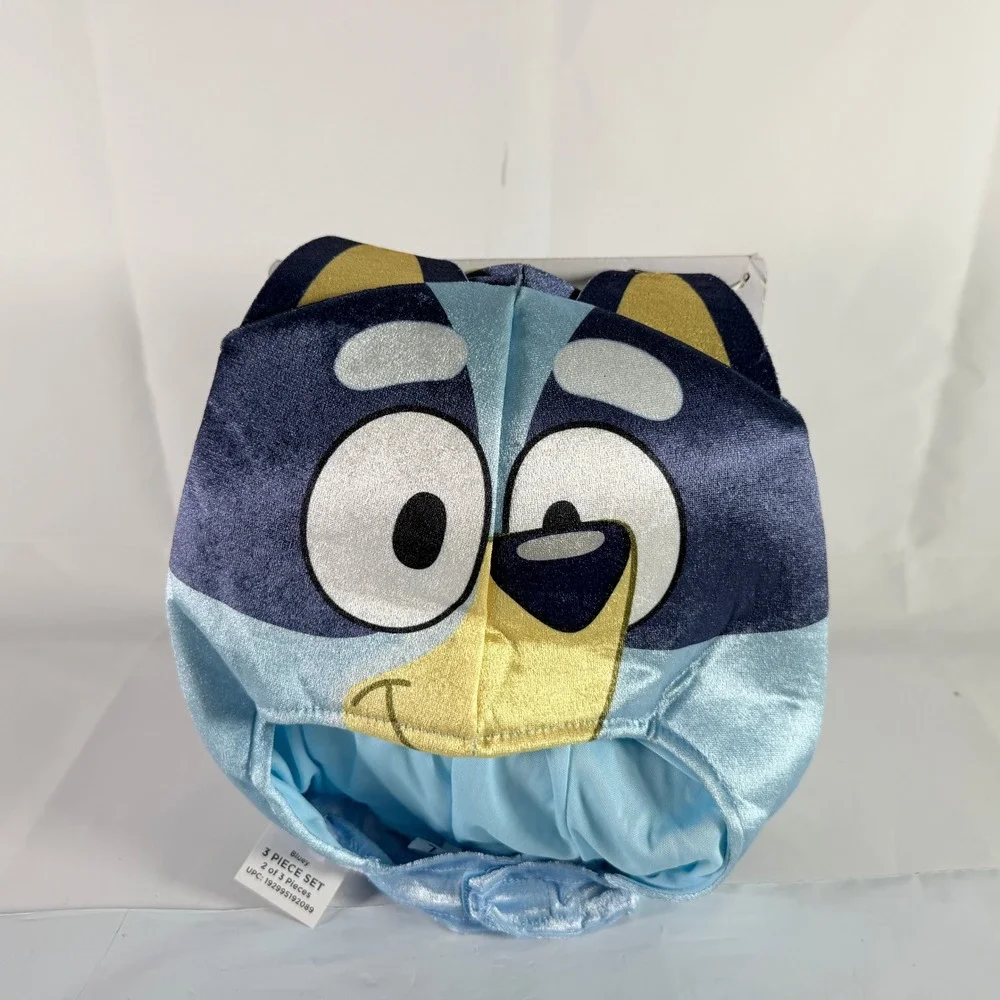 Bluey with Chattermax Costume Boys Girls Size 6/6X Jumpsuit Headpiece Disguise